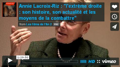 (Vidéo) A Lacroix Riz L&rsquo;extrême droite: son histoire, son actualité et les moyens de la combattre.