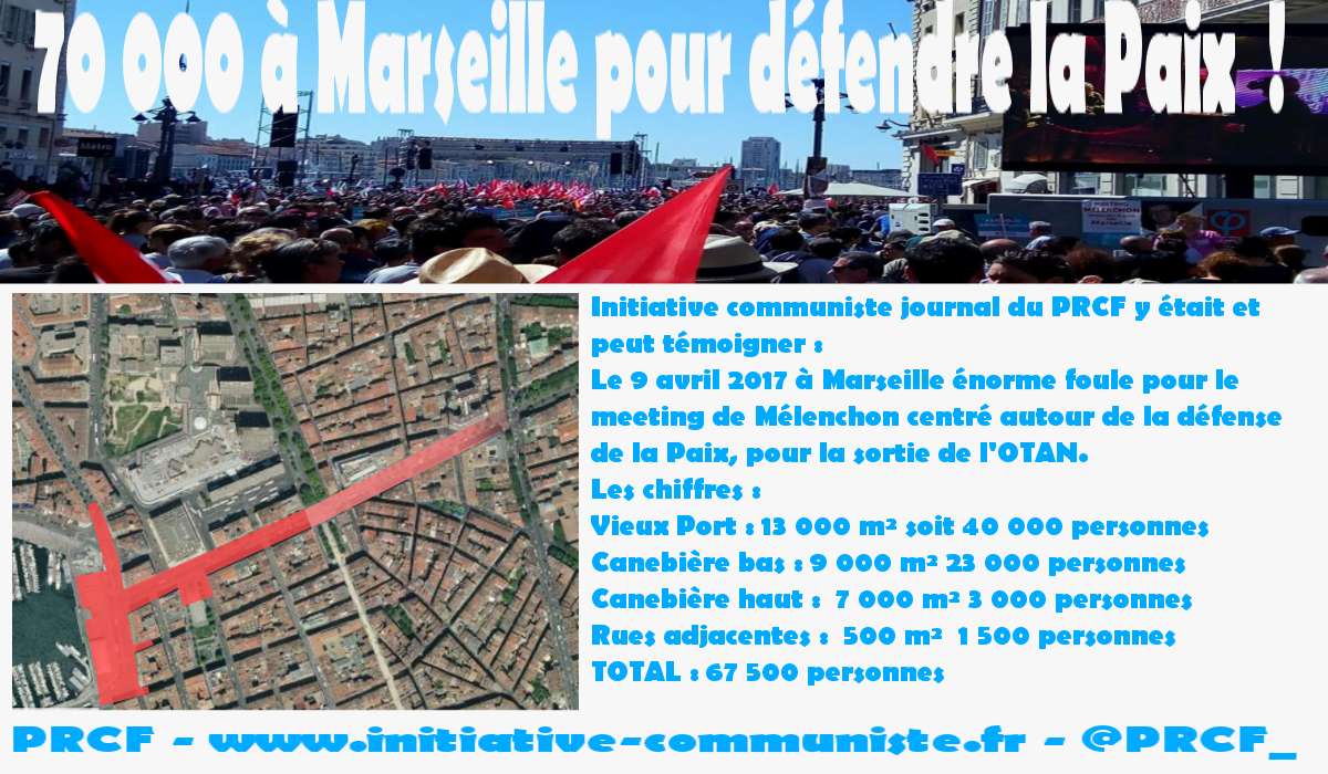 Meeting à Marseille : 70 000 pour la Paix et la sortie de l&rsquo;OTAN avec le candidat Mélenchon #JLMMarseille