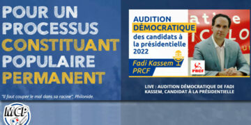 Mardi 9 novembre 2021, 20h30 : suivez l’Audition démocratique de Fadi Kassem, candidat de l’#Alternative #RougeTricolore,  Par le Mouvement constituant populaire