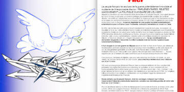 Le peuple français ne veut pas de la guerre potentiellement mondiale et nucléaire de l&rsquo;irresponsable Macron !PARLEMENTAIRES, REJETEZ MASSIVEMENT LA POLITIQUE SUICIDAIRE DE L&rsquo;ELYSEE !