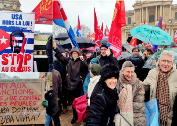 Paris : Tous ensemble, défendre Cuba Socialiste, briser le blocus criminel des USA assiégeant et affamant l’ile. Le PRCF mobilisé dans un large rassemblement (CGT, FSM, PCF, MJCF, FMJD, …)