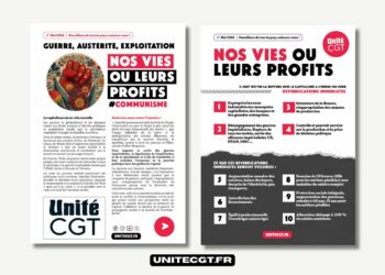 Guerre, misère, exploitation :NOS VIES OU LEURS PROFITS, l&rsquo;appel pour le premier mai d&rsquo;Unité CGT