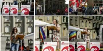 Pour la paix, oui à la neutralité : les Suisses mobilisés avec le parti communiste pour se protéger contre la guerre, face à l&rsquo;OTAN