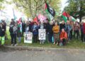 En action pour la fin du génocide à Gaza, contre les crimes de l&rsquo;impérialisme qui détruisent la Palestine.