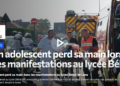 À Lens les violences policières arrachent le bras d&rsquo;un  jeune de 15 ans touchés par une grenade #lycéens #lycées  [Communiqué PRCF Lens]
